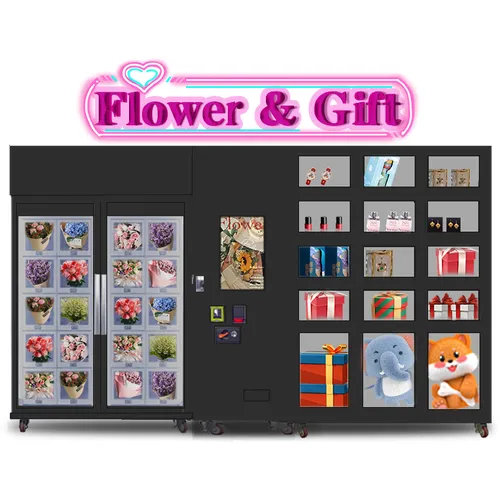 Fresh Flower vending machine with cooling locker keep flower fresh, locker size customizable, can sell Bouquet and gift